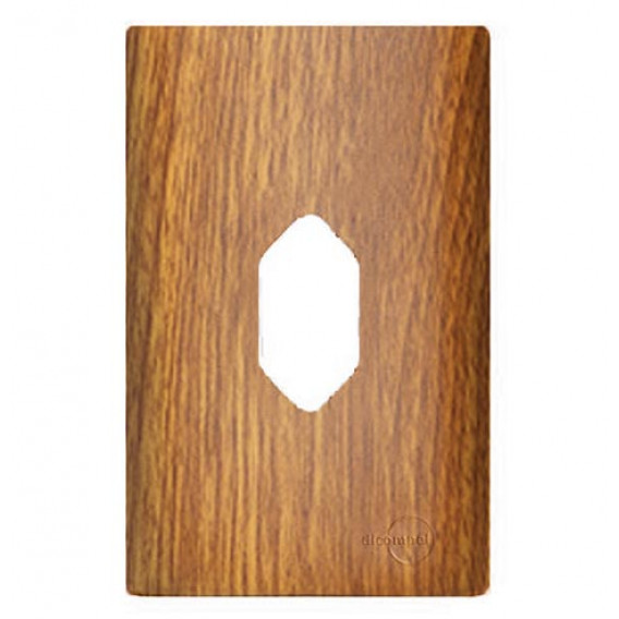 Placa P/ 1 Tomada Vertical 4x2 com Suporte - Novara Cumaru Placa P/ 1 Tomada Vertical 4x2 com Suporte - Novara Cumaru